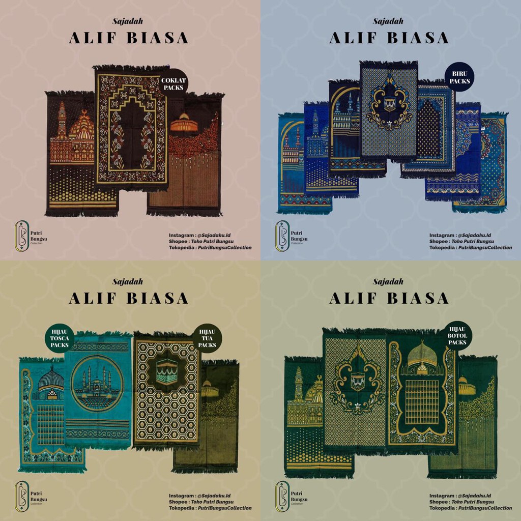 Sajadah Alif Turkiye Banyak Warna | Shopee Indonesia