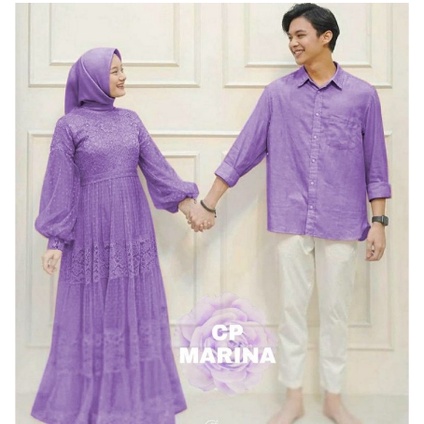 COD Baju Couple Pasangan Muslim Terbaru 2021 Gamis Couple Outfit Kondangan Pesta Remaja Terbaru