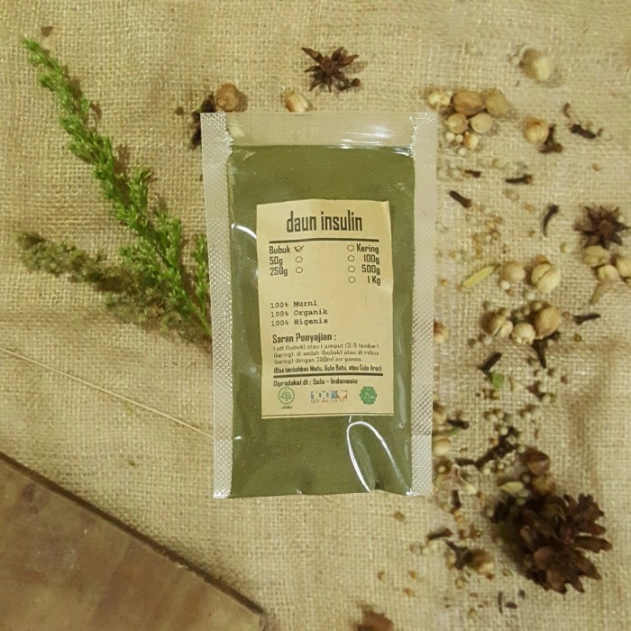 

DAUN INSULIN BUBUK 250 GRAM - Smallanthus Sonchifolius - MURNI -