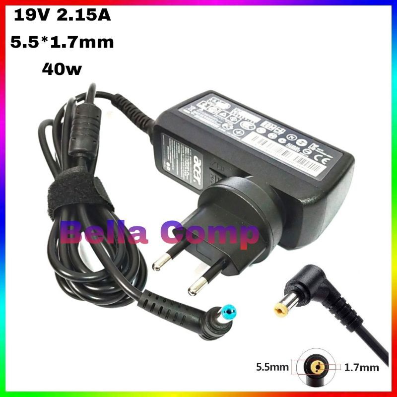 Adaptor Charger Notebook Acer Aspire One 532 D255 D260 D270 Happy D522 722 725 756 V5-132 V5-132P V5-131 19v 2.15A Original