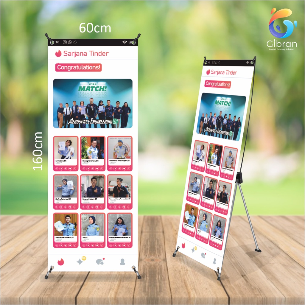 Standing X Banner | Wisuda | Tinder