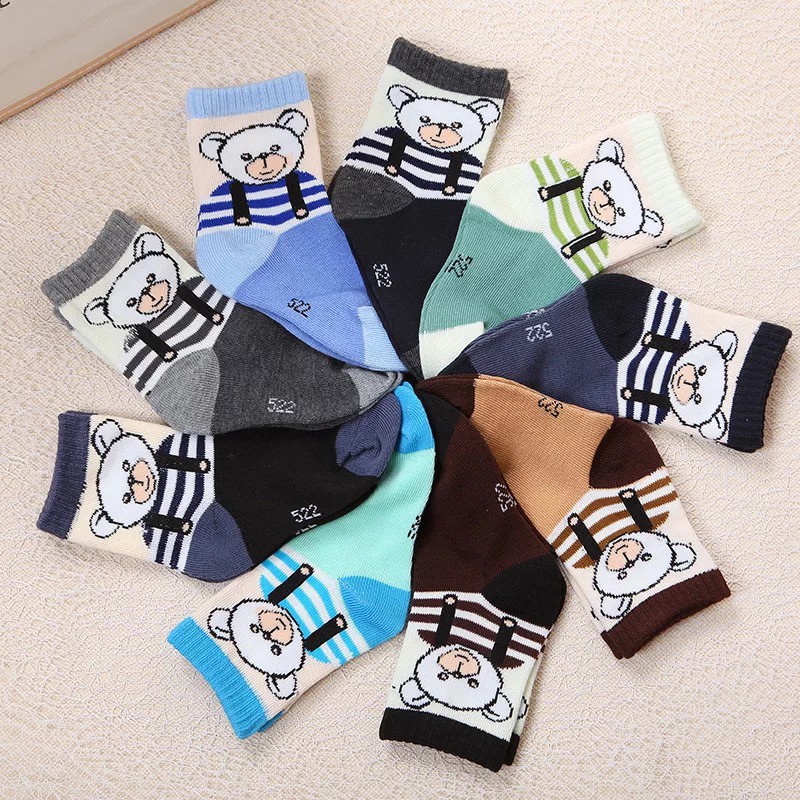 kaos kaki Anak laki-laki binatang lucu Printed Socks (6 pasang) K06