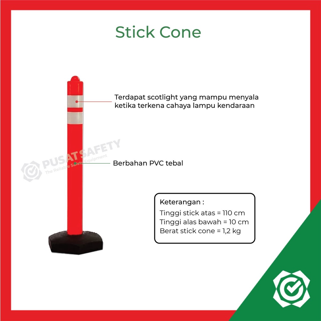 Stick Cone Cool Monkey Tiang Pembatas Jalan 110cm