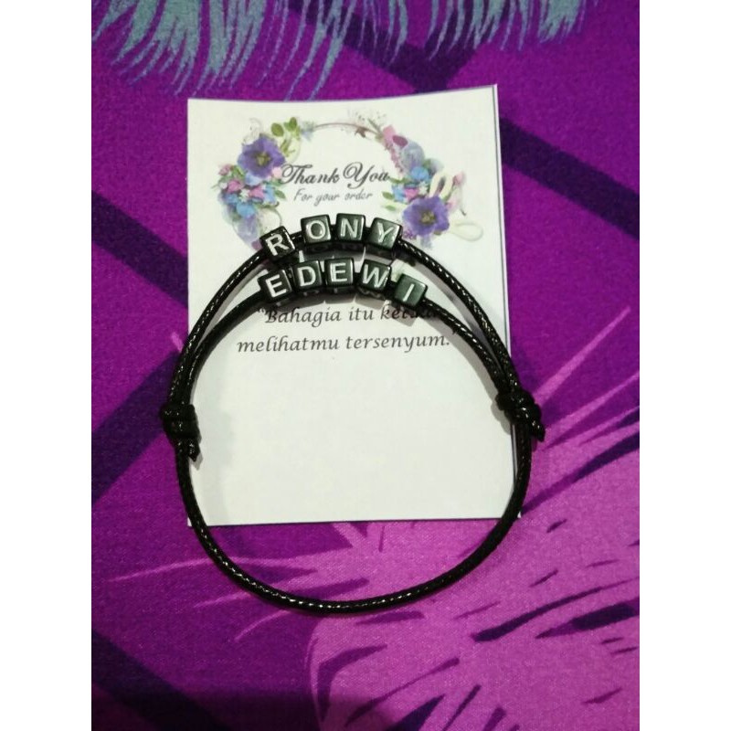 ZaphiraStore | GELANG DUA NAMA CUSTOM | 1 GELANG BISA 2 NAMA MAKSIMAL 11 HURUF