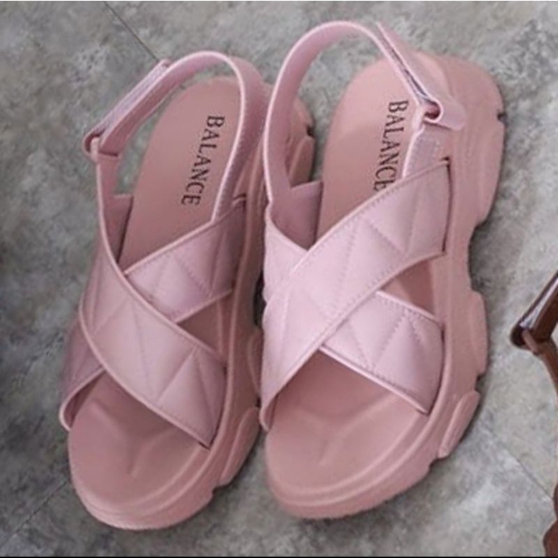 0Sandal Gunung Tali Silang Platform Jelly Sol Tebal 2201 TBGNX