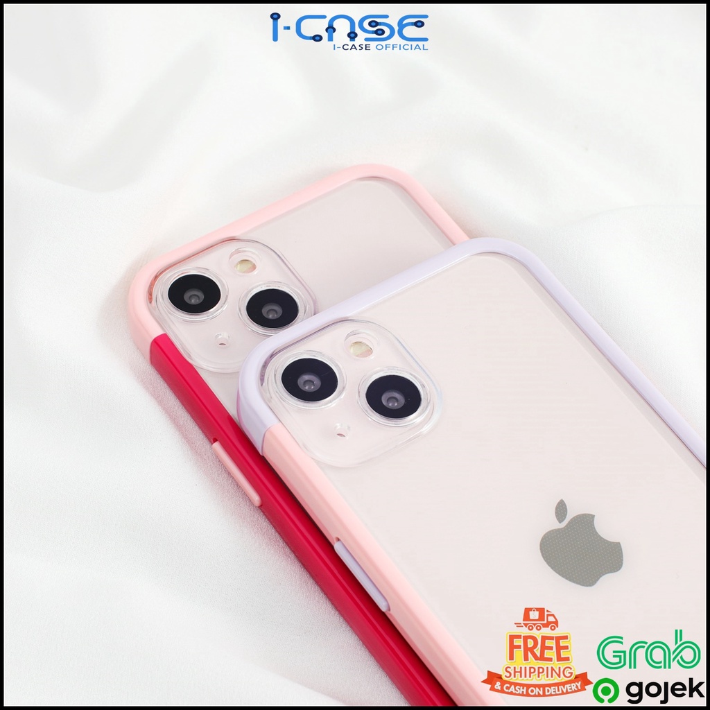 Softcase For iPhone 7 8 PLUS X XS XR XSMAX 11 12 13 MINI PRO MAX With Bumper Side 2 Color Full Lenscover