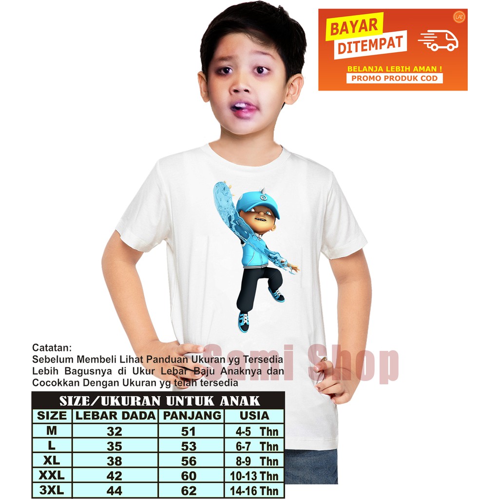 Baju Kaos Anak Laki-Laki/Perempuan Boboi-Boyy Air Bahan Catton Combet 20S