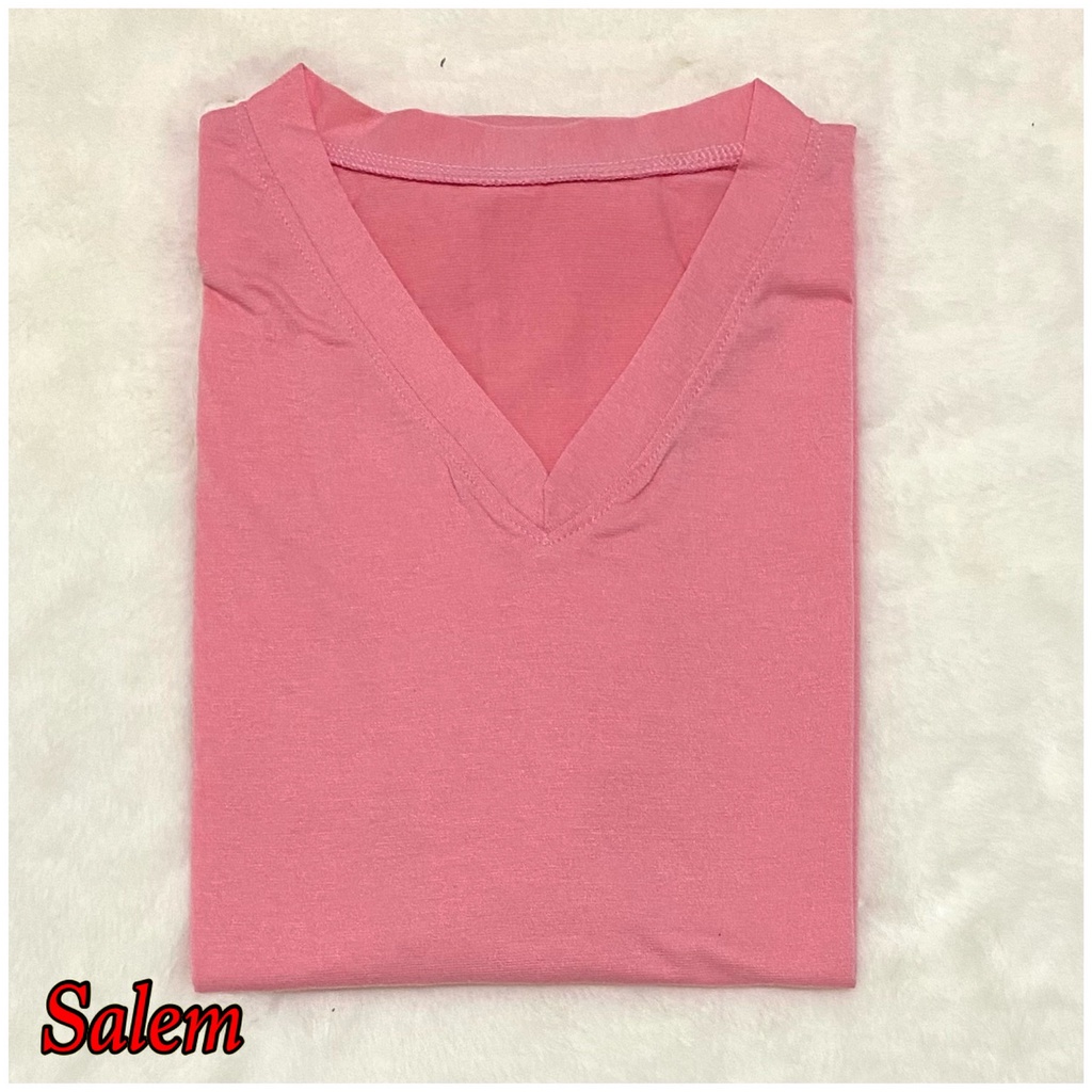 V-NECK Lengan Panjang XL /Kaos V-Neck Polos Basic XL / Kaos Polos XL / Atasan Pakaian Wanita murah-TPJ V-XL SALEM