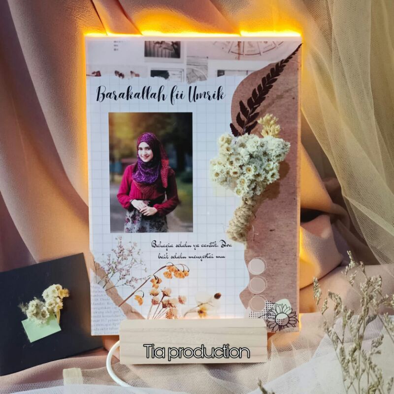 Kado/gift hadiah lampu hias aestetic akrilik LED costume foto dan ucapan akrilik murah I akrilik kar