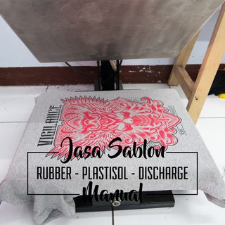 Jasa Sablon Kaos Manual Satuan Rubber Plastisol Discharge Jasa Sablon Kaos Manual Satuan Rubber Plastisol Discharge