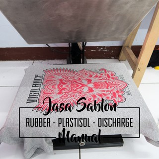 Jasa Sablon  Kaos Manual Satuan  Rubber Plastisol Discharge  