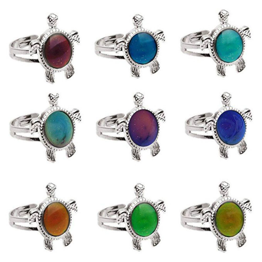 Needway   Mengubah Suasana Hati Cincin Multicolor Emosi Suhu Adjustable Finger Rings