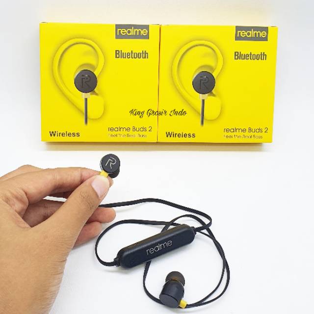 Headset Bluetooth Realme Buds 2 Stereo Wireless Feel the Real Bass Headset Bluetooth