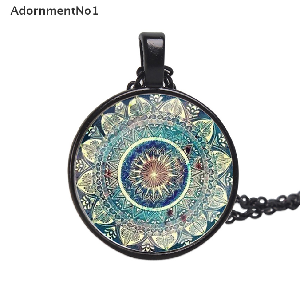 (AdornmentNo1) Kalung Rantai Dengan Liontin Chakra Buddha Mandala Gaya Vintage Untuk Wanita