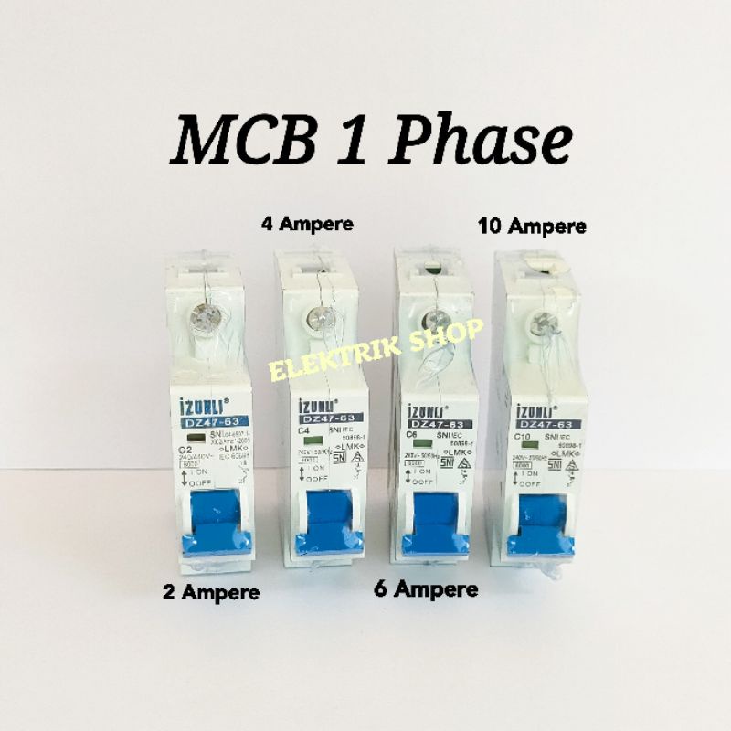 MCB 1 PHASE C2 C4 C6 C10 C16 / MCB 2A 4A 6A 10A 16A STANDARD SNI