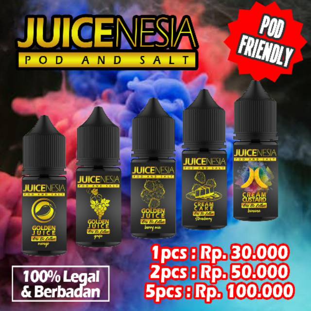 Liquid Pod And Salt Series 30ml Juicenesia Non Nicotine Pertama Di