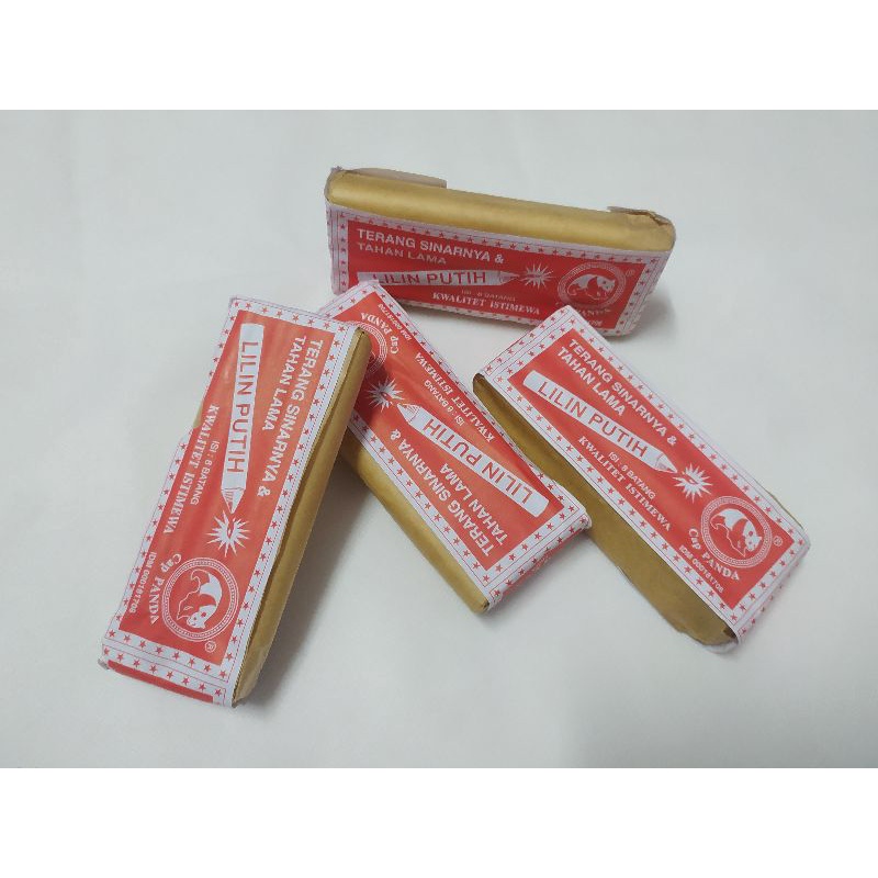 LILIN PUTIH CAP PANDA TAHAN LAMA