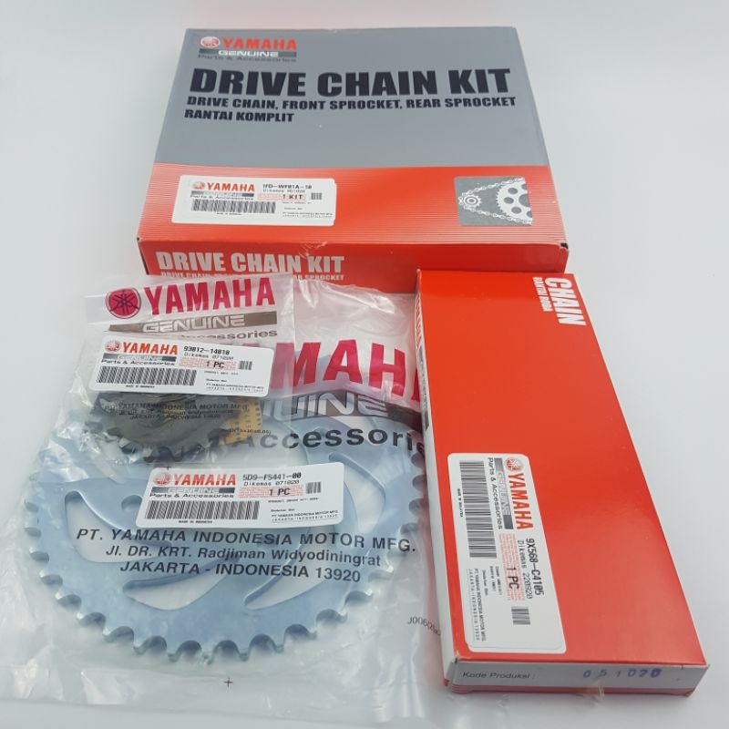 GEAR PAKET RANTAI RODA GIR PAKET SET GIRSET VEGA FORCE FI 1FD-WF01A-10 1FDWF01A10 SPROCKET KIT-1