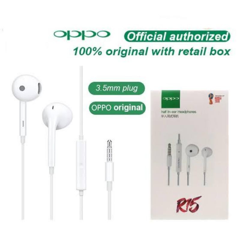 Headset Oppo Original 100%/Headset OPPO R15 R17 R12 R11