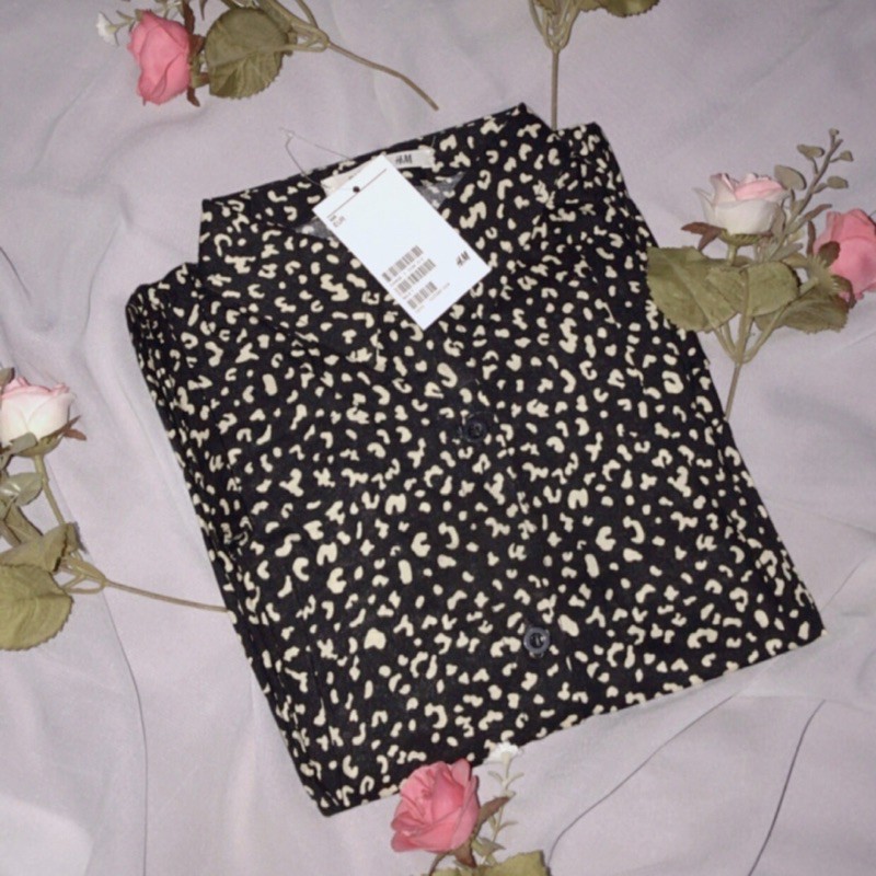 KEMEJA H&M LEOPARD BLACK