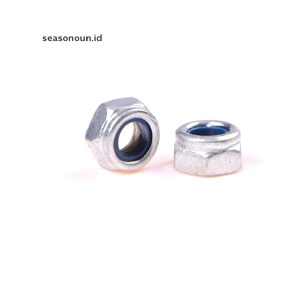 50pcs DIN985 M3 M4 M5 M6 Galvanized Nut locking Self-locking Bahan Nilon