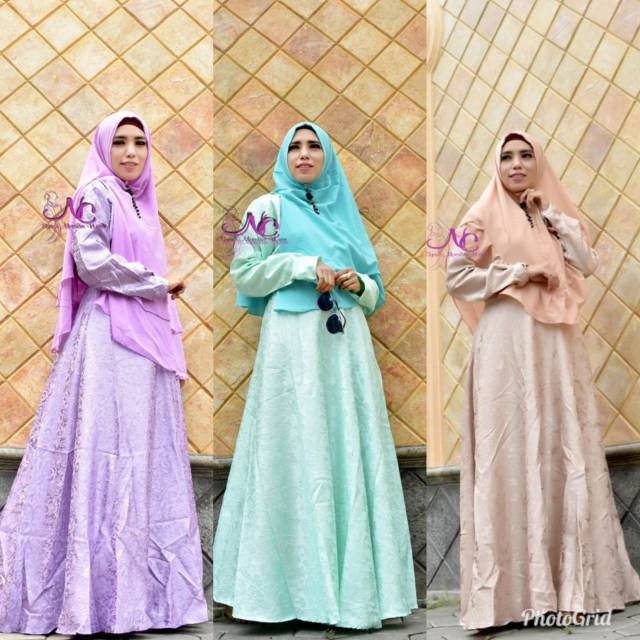 Pakaian muslim gamis syar'i jaguar gliter pesta cantik mewah busui