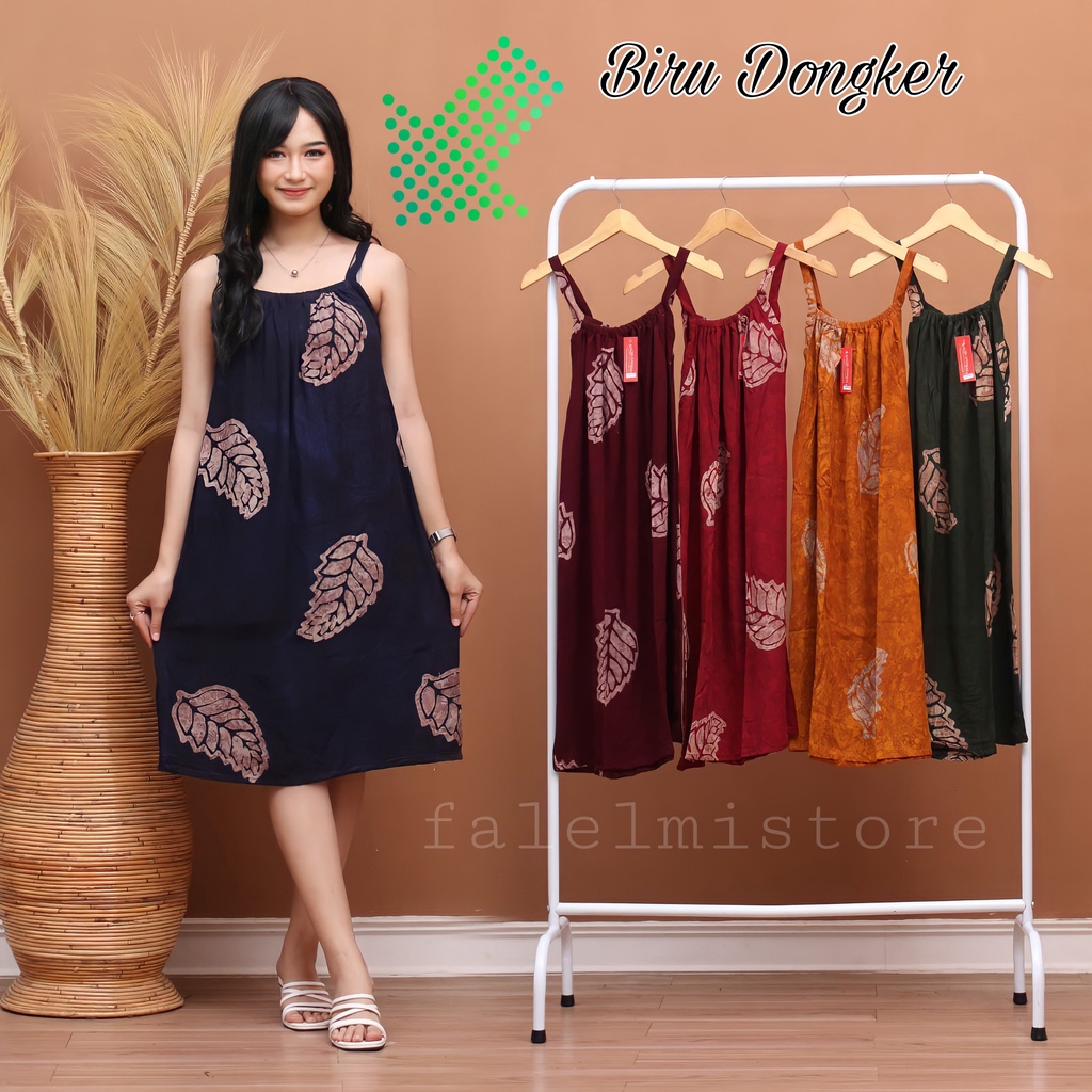 CE HOMEWEAR DASTER YUKENSI SINGLET TANKTOP WANITA TALI ADEM TIDUR HOLLY SMK MODERN BUSUI FRIENDLY-Daun 110 Dongker