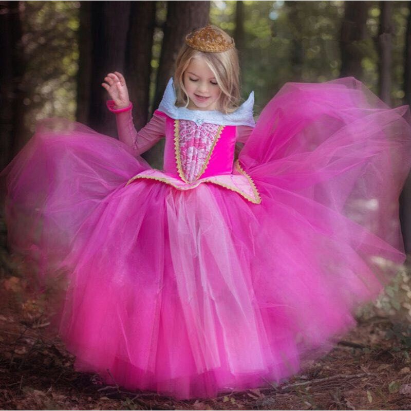  Baju  Anak Dress Kostum Princess  Aurora Pink Shopee Indonesia