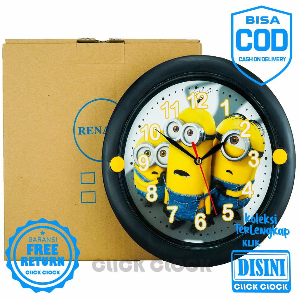 Jam Dinding Karakter Anak Hello Kitty Frozen Unik Wall Clock Bagus Dekorasi Rumah  ESA 726