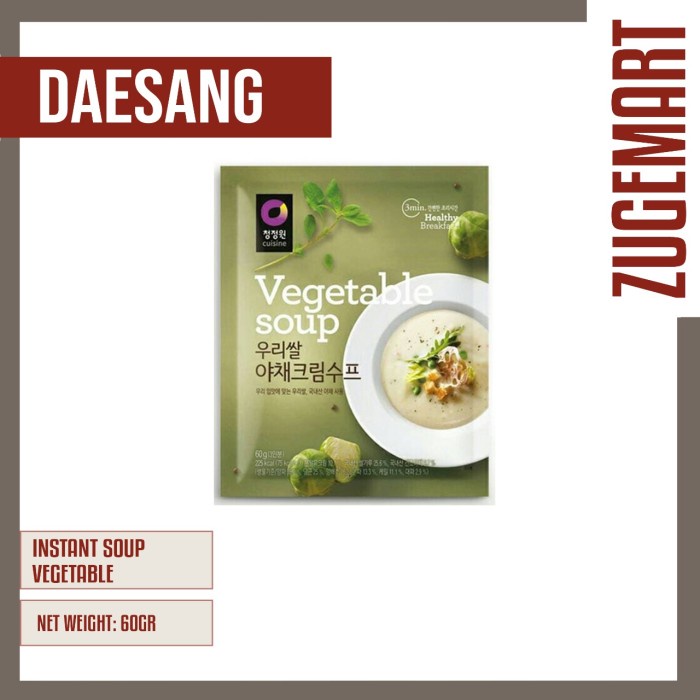 

Chung Jung One Cuisine Vegetable Soup Saus Krim Instan Sayuran 60gr