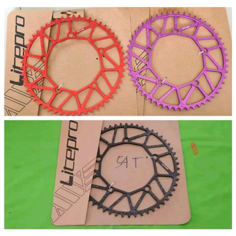 Chainring Litepro 54T CNC BCD 130 MM.Chain ring lite pro narrow wide bahan alloy chainring sepeda bicycle