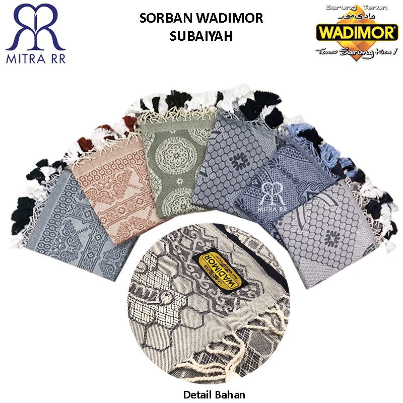 Sorban Wadimor Subaiyah Surban Jacquard Songket Timbul Katun Original