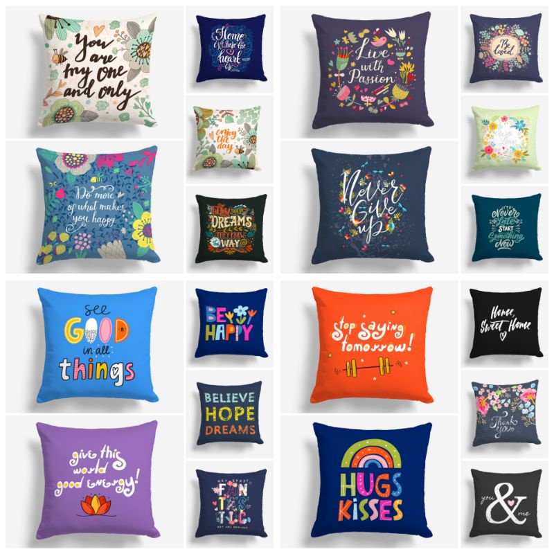 BANTAL SOFA QUOTE KATA INSPIRASI MOTIVASI BIJAK 40X40CM