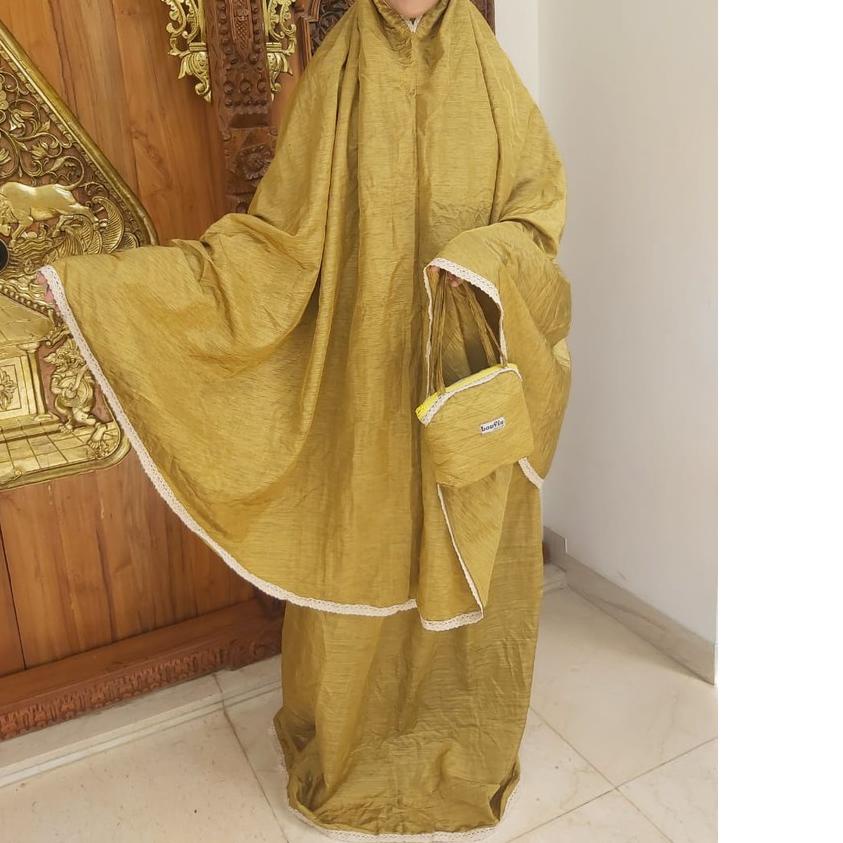 ➸ MUKENA DEWASA TRAVELLING PARASUT PREMIUM POLOS RENDA BAHAN ADEM JUMBO ☻