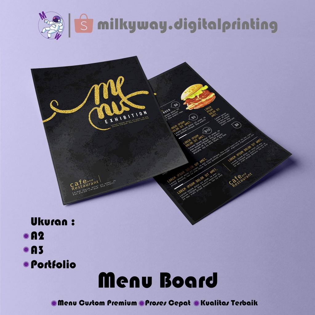 

PAPAN MENU/MENU BOARD CUSTOM UTK RESTORAN/CAFE/COFFEE SHOP/KEDAI