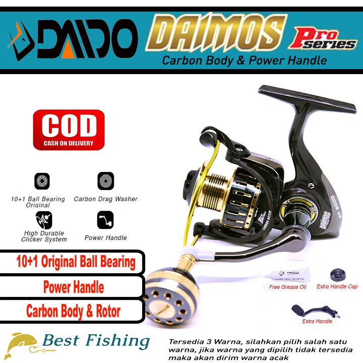 REEL DAIDO DAIMOS PRO SERIES 11 BEARING UKURAN 1000 2000 3000 4000 6000 POWER HANDLE