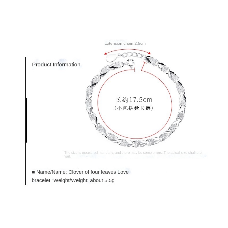 Gelang Bahan Stainless Steel 925 Lapis Silver Untuk Wanita