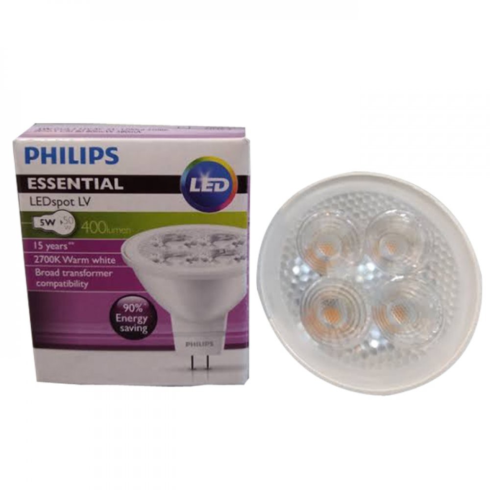 Hallogen LED PHILIPS 5W 12V KUNING MR 16 HALOGEN 5 W MR16 5Watt 2700K 12 volt DC