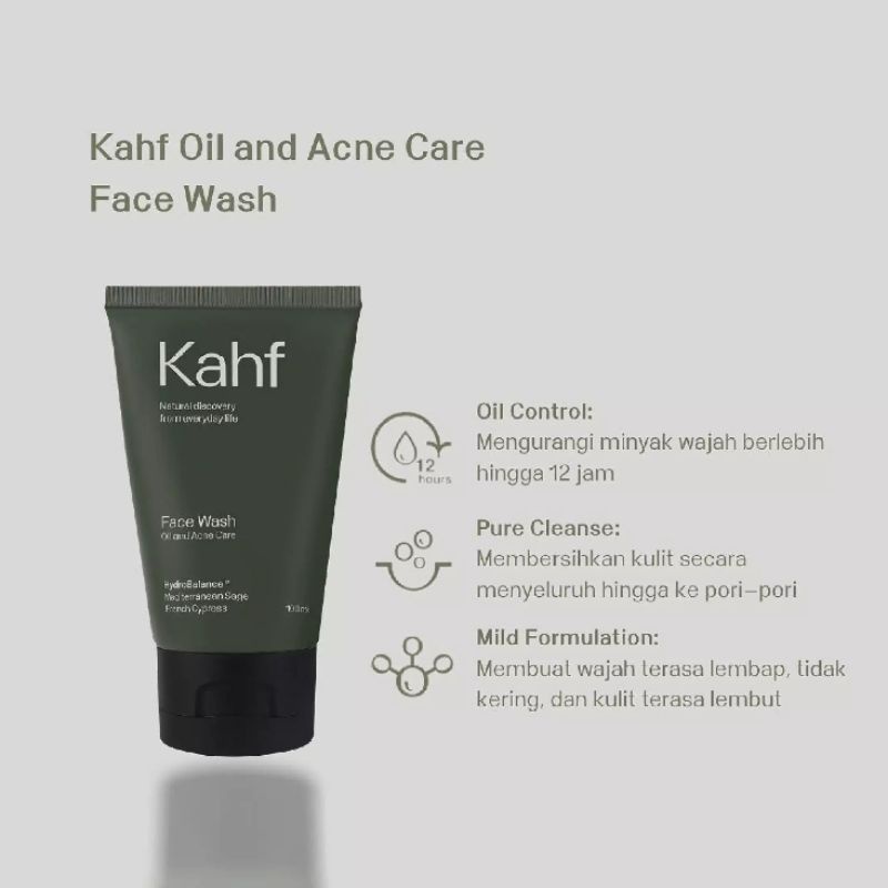 Jual KAHF Oil and Acne Care Face Wash Sabun Wajah Pria 100ml