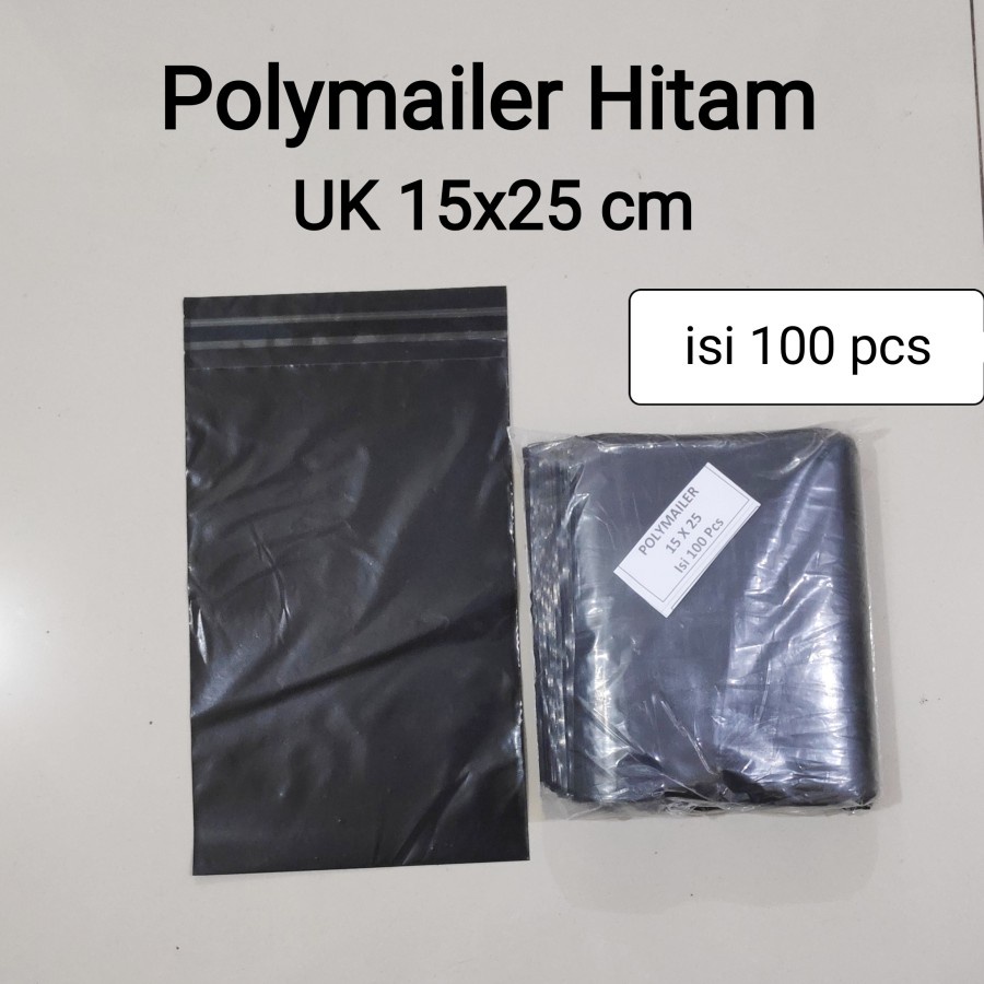 

Plastik Polymailer Hitam 15x25cm isi 100pcs