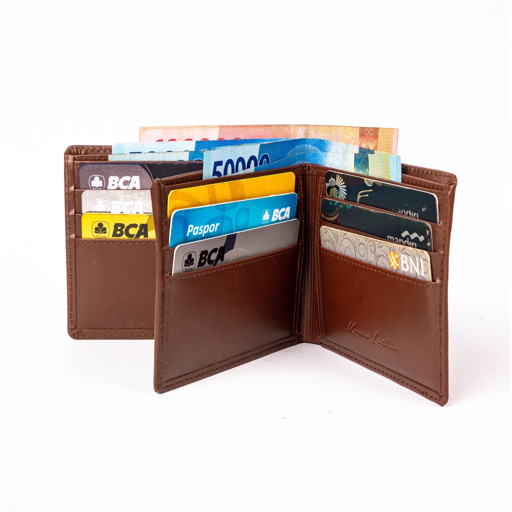 Kenes Leather Dompet Pria Kulit Asli 3D Landscape Pullup - Free Grafir Nama