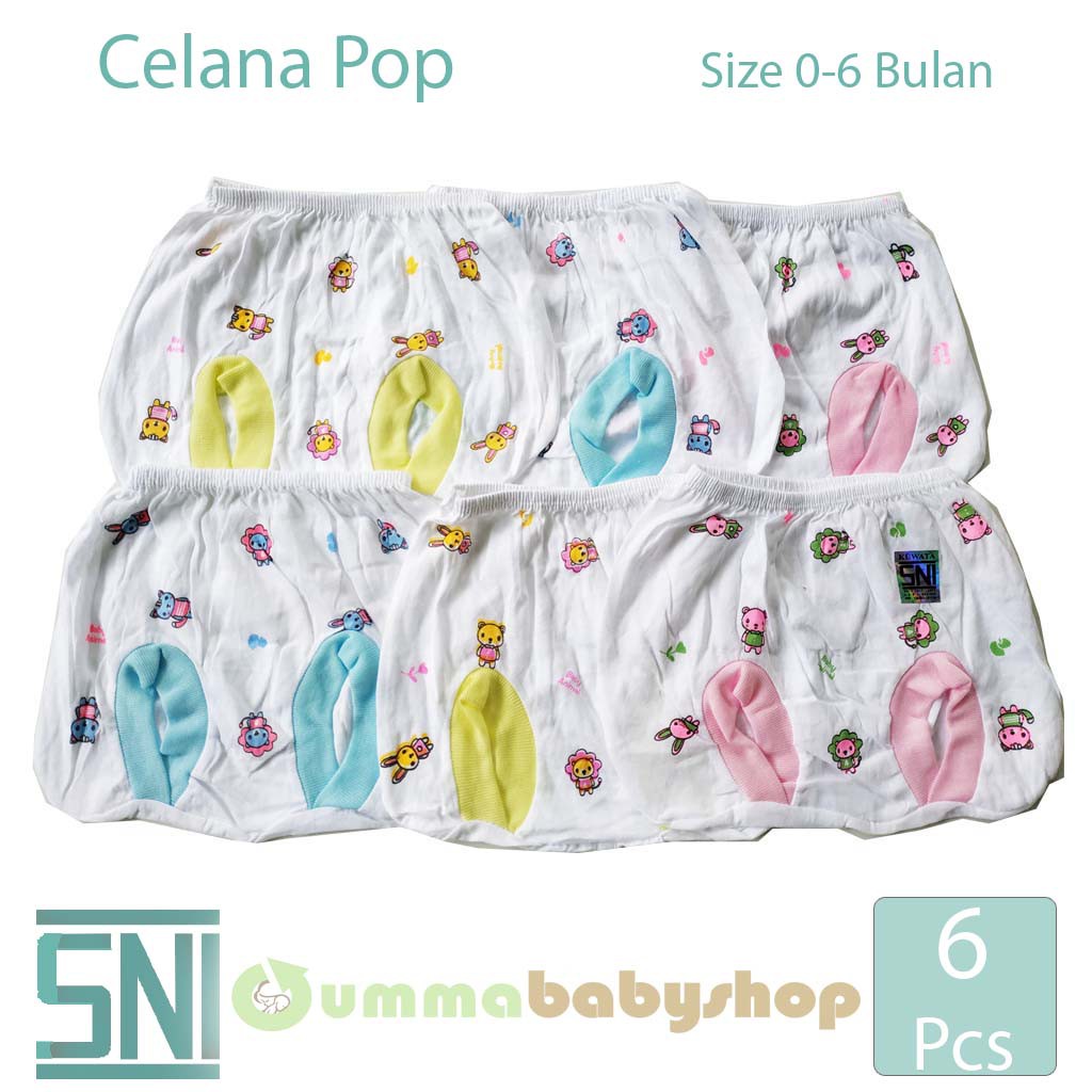 6 Lembar Celana Pop Bayi LCK Perlengkapan Bayi Baru Lahir