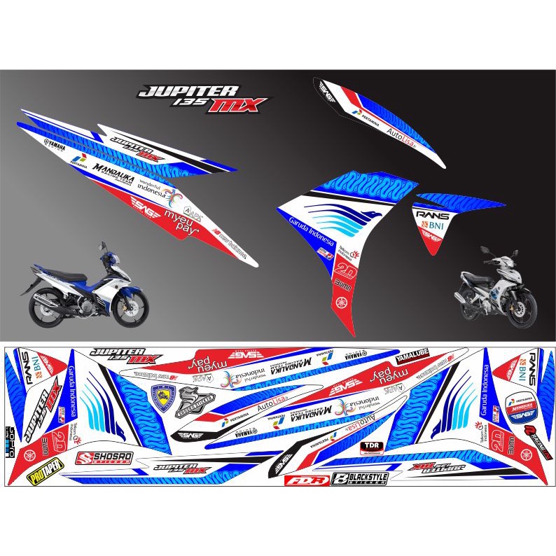 STRIPING MOTOR JUPITER MX 135 NEW MOTIF MANDALIKA VARIASI STIKER POLET RACING BUAT MOTOR JUPITER 135