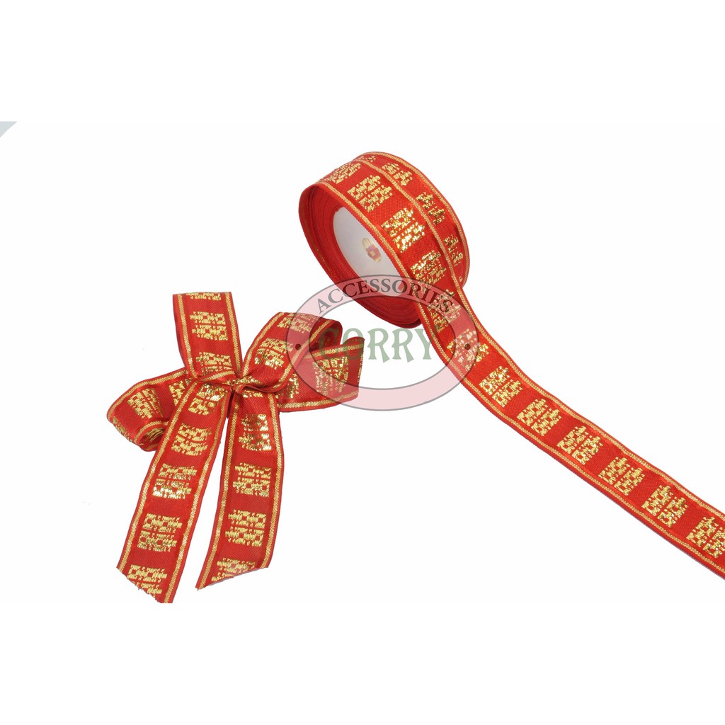 

FRESH Pita Hias Shuang Xi Wedding Pernikahan Kawin Happiness Merah Rol ISTIMEWA