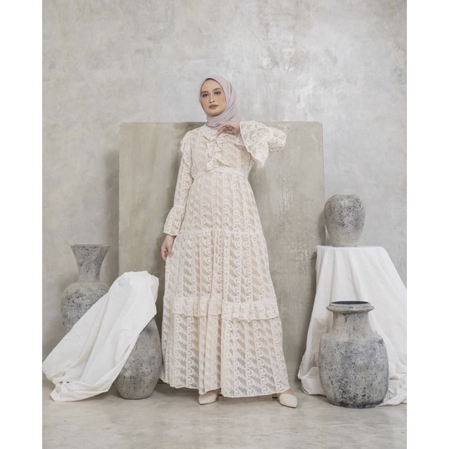 SAMBINOE X SHELLA ALAZTHA Shella Dress Alaztha Dress Brukat Dress Brokat Dress Brukat Lace Vintage D