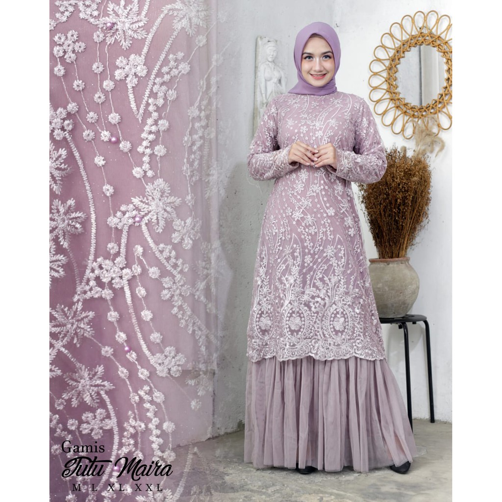 PROMO LONG GAMIS TULLE BORDIR TUTU / LONG GAMIS TULLE BORDIR PREMIUM