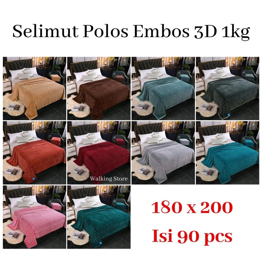 CBS Selimut SRH POLOS TIMBUL 180x200 Murah Tebal Lembut
