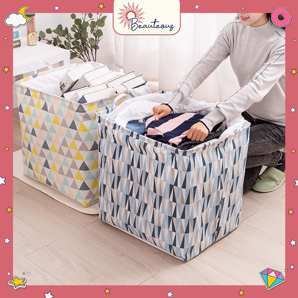 Storage Bag Jumbo Serut Tempat Penyimpanan Selimut Bad Cover Baju Keranjang Laundry Serbaguna