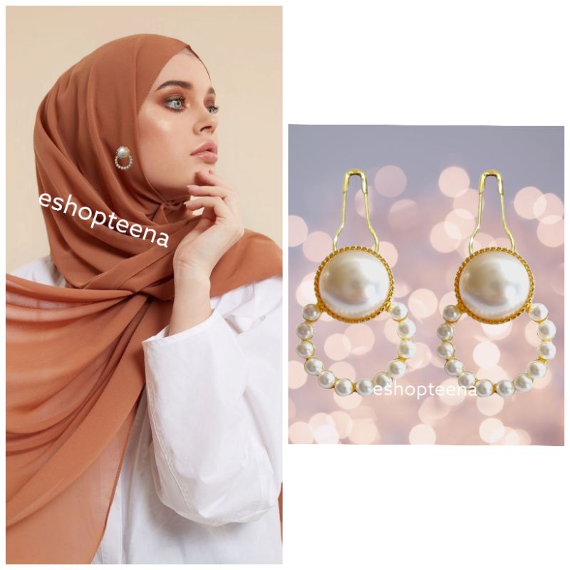 A170 anting hijab pearl lingkaran gold_anting jilbab