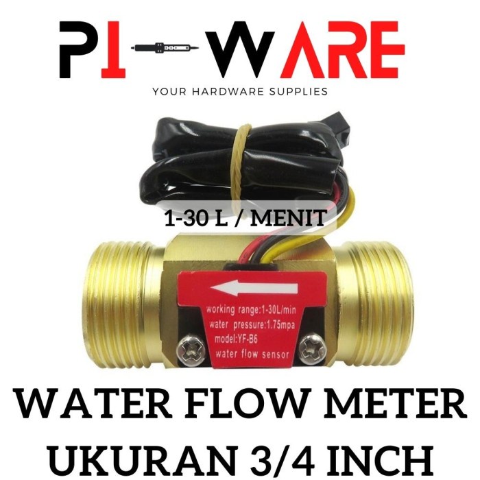 Water Flow Meter Sensor Bahan Kuningan 3/4 inch Flow Sensor 1-30L/m